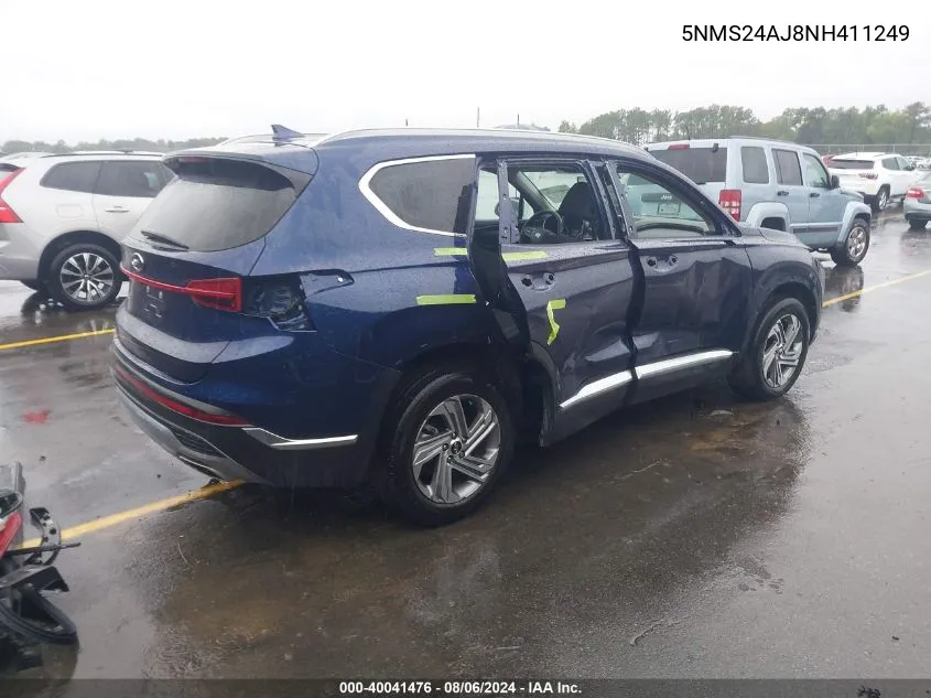 5NMS24AJ8NH411249 2022 Hyundai Santa Fe Sel