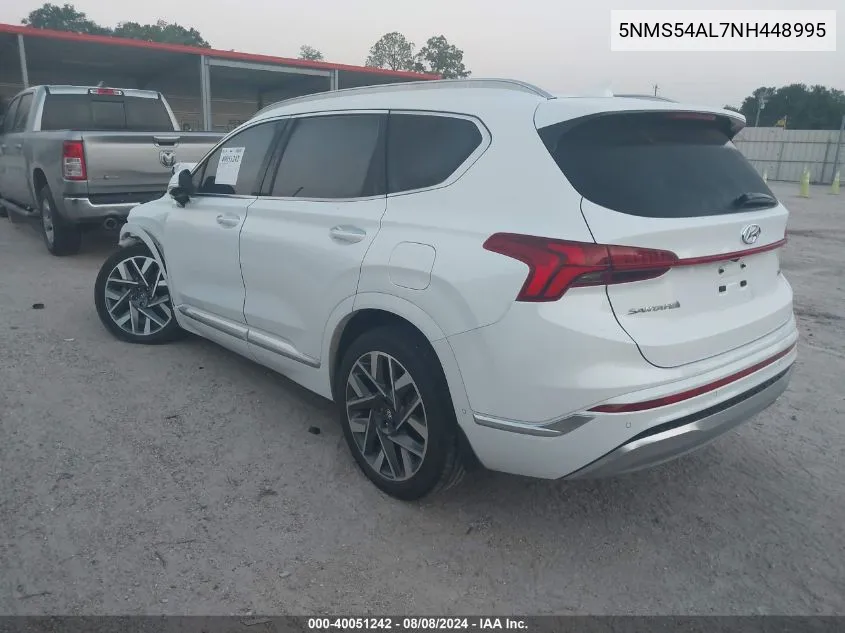 2022 Hyundai Santa Fe Calligraphy VIN: 5NMS54AL7NH448995 Lot: 40051242