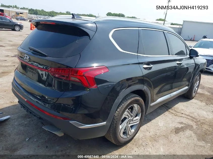 5NMS34AJ0NH419293 2022 Hyundai Santa Fe Sel