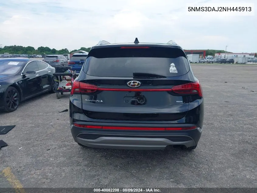 2022 Hyundai Santa Fe Sel VIN: 5NMS3DAJ2NH445913 Lot: 40082208