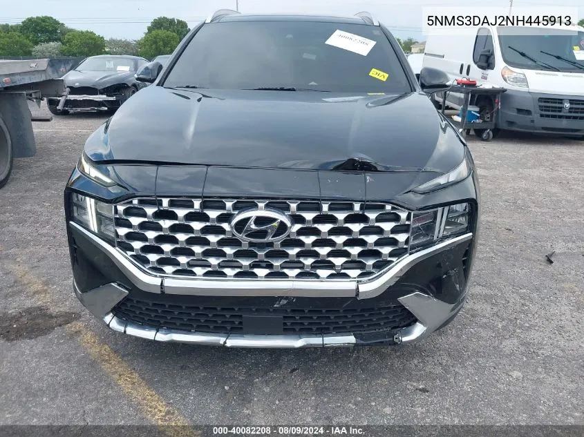 2022 Hyundai Santa Fe Sel VIN: 5NMS3DAJ2NH445913 Lot: 40082208