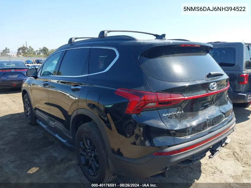 2022 Hyundai Santa Fe Xrt VIN: 5NMS6DAJ6NH394522 Lot: 40176581