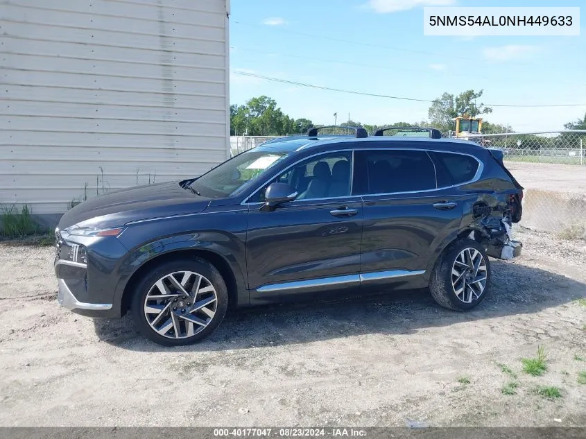 2022 Hyundai Santa Fe Calligraphy VIN: 5NMS54AL0NH449633 Lot: 40177047