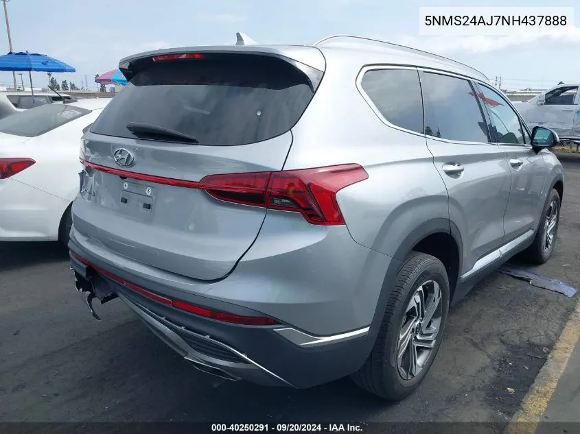 2022 Hyundai Santa Fe Sel VIN: 5NMS24AJ7NH437888 Lot: 40250291