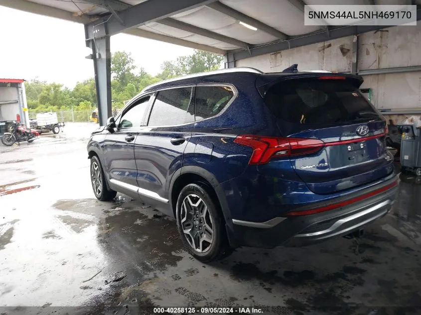 2022 Hyundai Santa Fe Limited VIN: 5NMS44AL5NH469170 Lot: 40258125