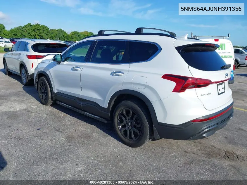 2022 Hyundai Santa Fe Xrt VIN: 5NMS64AJ0NH391356 Lot: 40281303