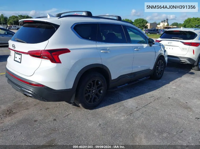 2022 Hyundai Santa Fe Xrt VIN: 5NMS64AJ0NH391356 Lot: 40281303