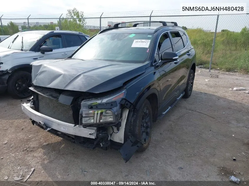 2022 Hyundai Santa Fe Xrt VIN: 5NMS6DAJ6NH480428 Lot: 40338047