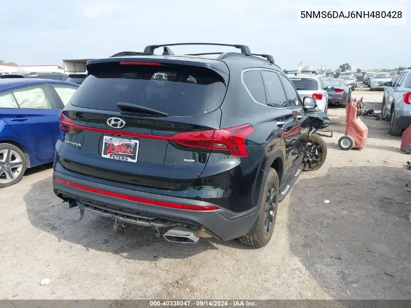 2022 Hyundai Santa Fe Xrt VIN: 5NMS6DAJ6NH480428 Lot: 40338047