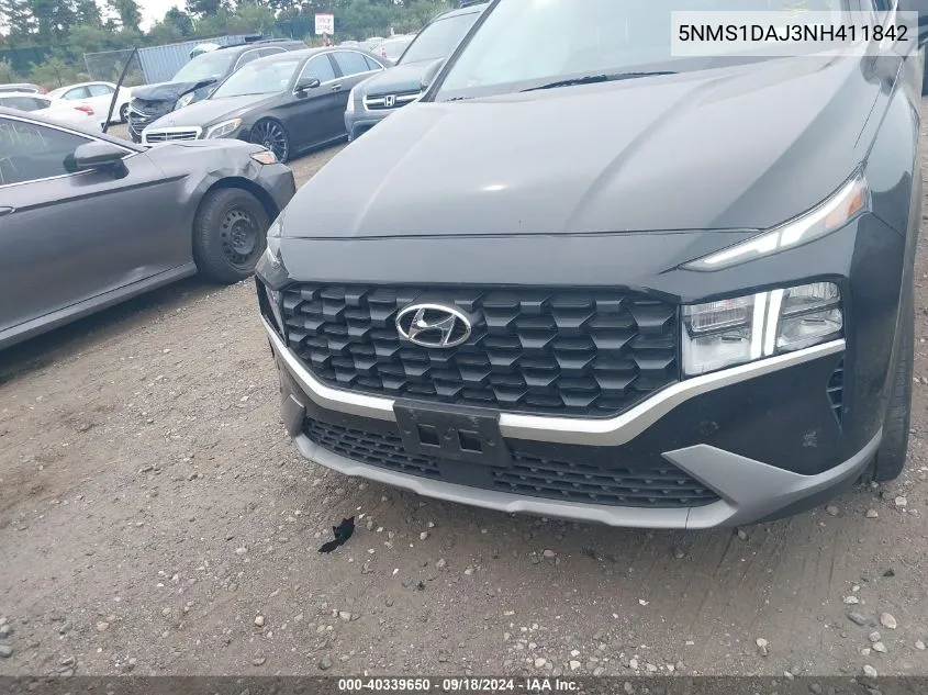 2022 Hyundai Santa Fe Se VIN: 5NMS1DAJ3NH411842 Lot: 40339650