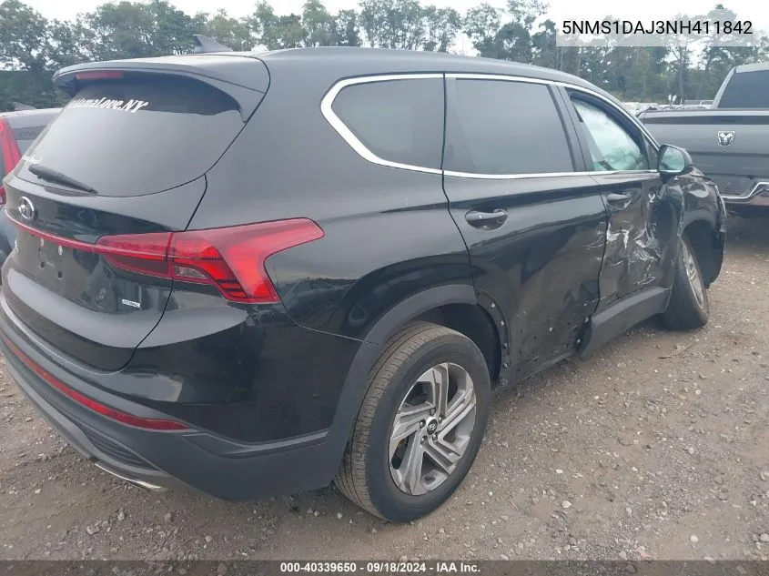 2022 Hyundai Santa Fe Se VIN: 5NMS1DAJ3NH411842 Lot: 40339650