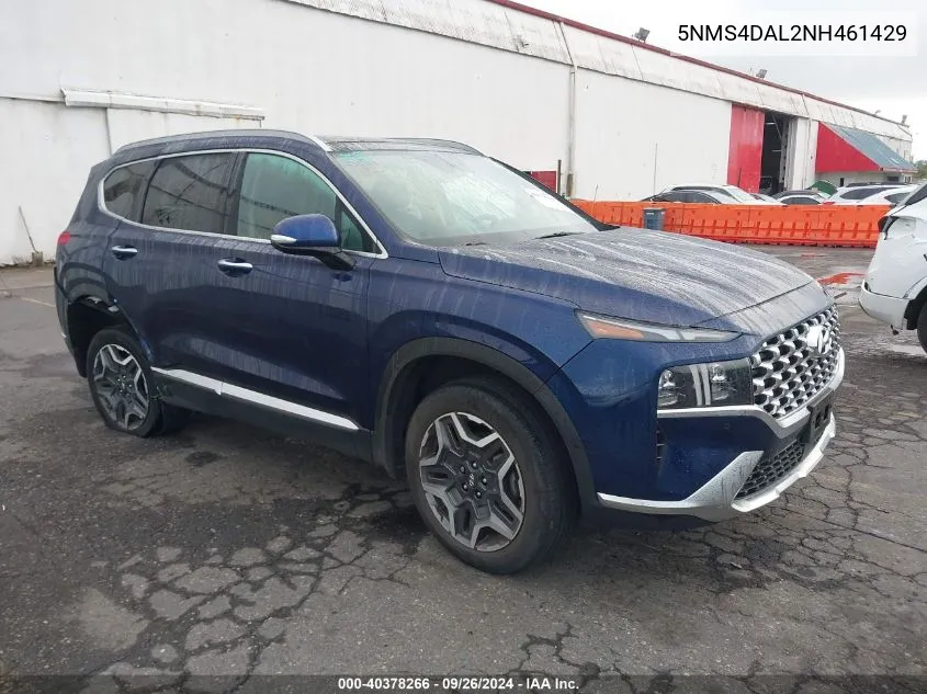 2022 Hyundai Santa Fe Limited VIN: 5NMS4DAL2NH461429 Lot: 40378266