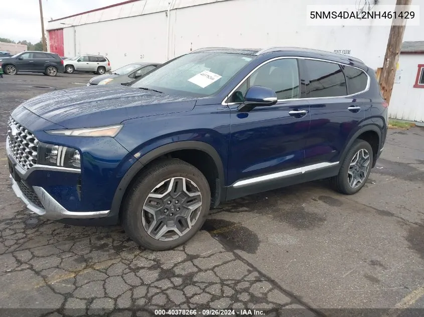 2022 Hyundai Santa Fe Limited VIN: 5NMS4DAL2NH461429 Lot: 40378266