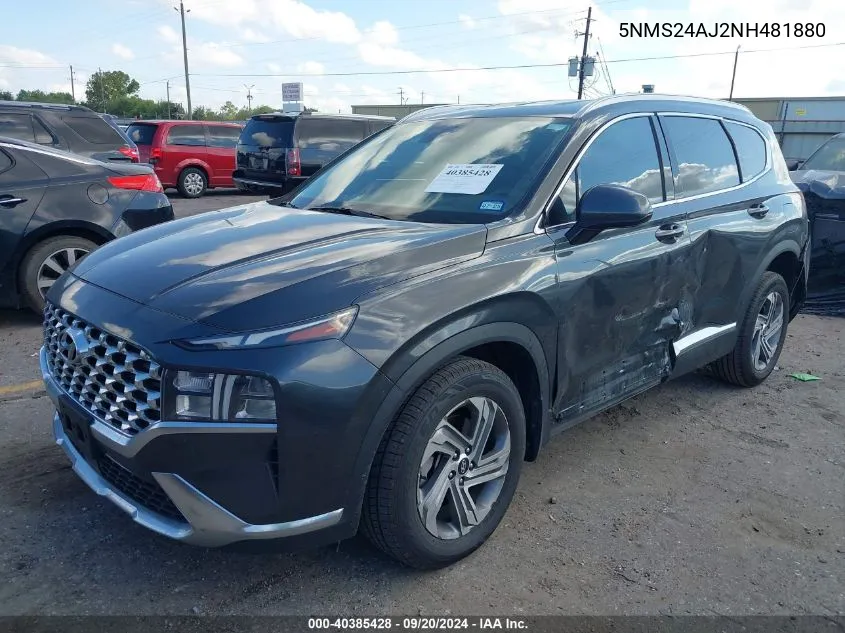 2022 Hyundai Santa Fe Sel VIN: 5NMS24AJ2NH481880 Lot: 40385428