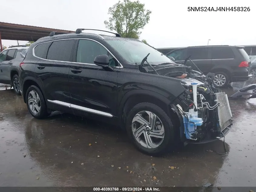 2022 Hyundai Santa Fe Sel VIN: 5NMS24AJ4NH458326 Lot: 40393768