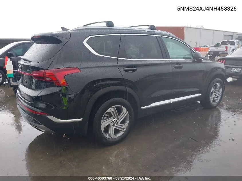 2022 Hyundai Santa Fe Sel VIN: 5NMS24AJ4NH458326 Lot: 40393768