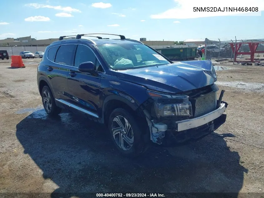 2022 Hyundai Santa Fe Sel VIN: 5NMS2DAJ1NH468408 Lot: 40400752