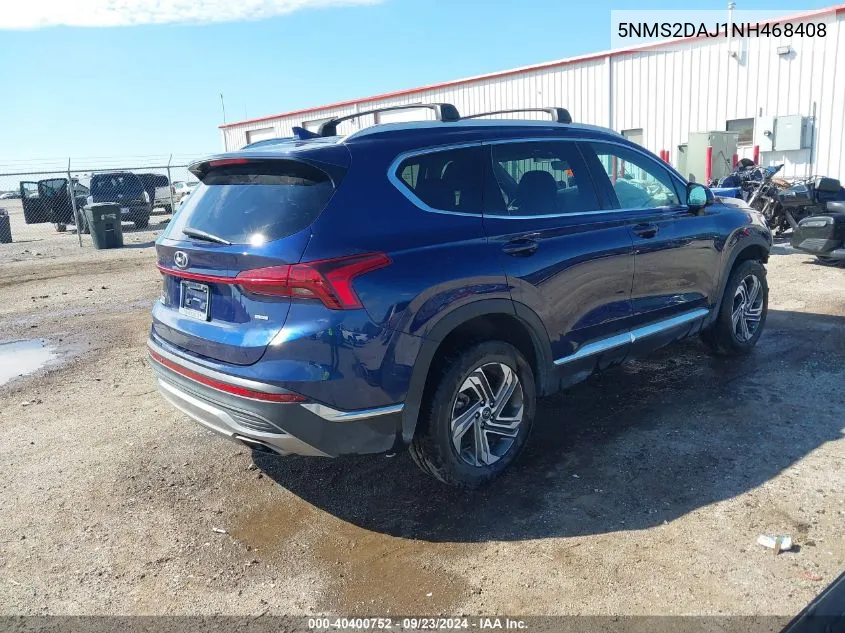 2022 Hyundai Santa Fe Sel VIN: 5NMS2DAJ1NH468408 Lot: 40400752