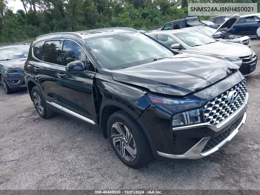 2022 Hyundai Santa Fe Sel VIN: 5NMS24AJ8NH450021 Lot: 40449930