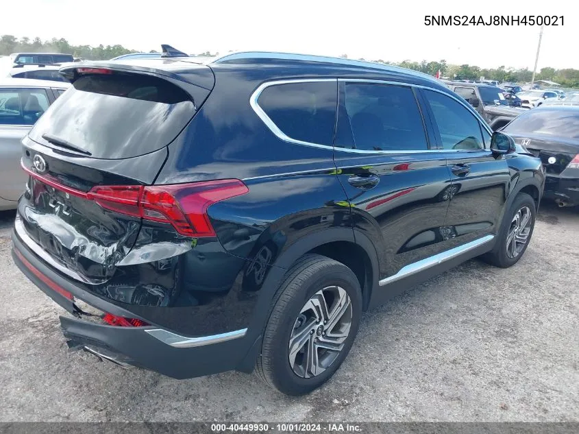 2022 Hyundai Santa Fe Sel VIN: 5NMS24AJ8NH450021 Lot: 40449930