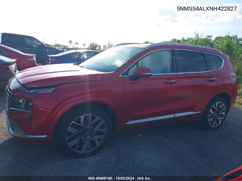 2022 Hyundai Santa Fe Calligraphy VIN: 5NMS54ALXNH422827 Lot: 40465160