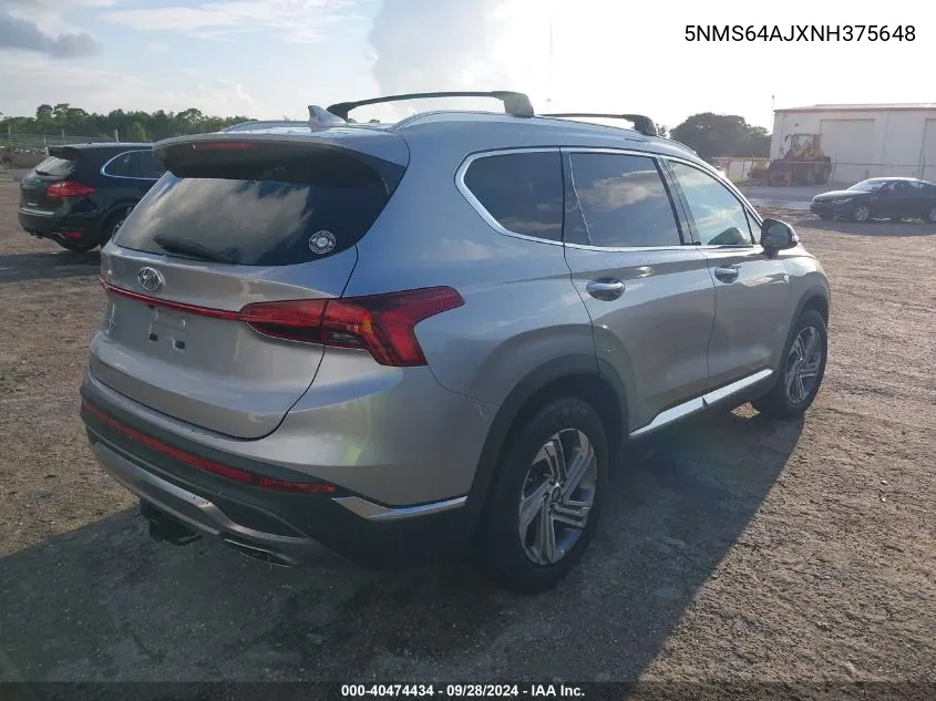 5NMS64AJXNH375648 2022 Hyundai Santa Fe Sel