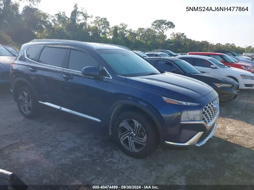 2022 Hyundai Santa Fe Sel VIN: 5NMS24AJ6NH477864 Lot: 40474499