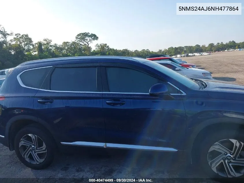 2022 Hyundai Santa Fe Sel VIN: 5NMS24AJ6NH477864 Lot: 40474499