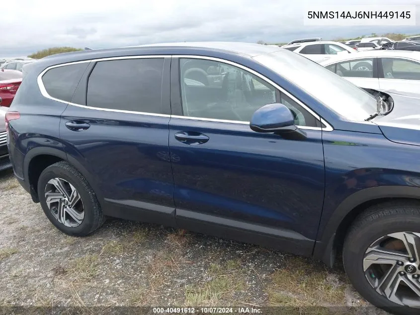 5NMS14AJ6NH449145 2022 Hyundai Santa Fe Se