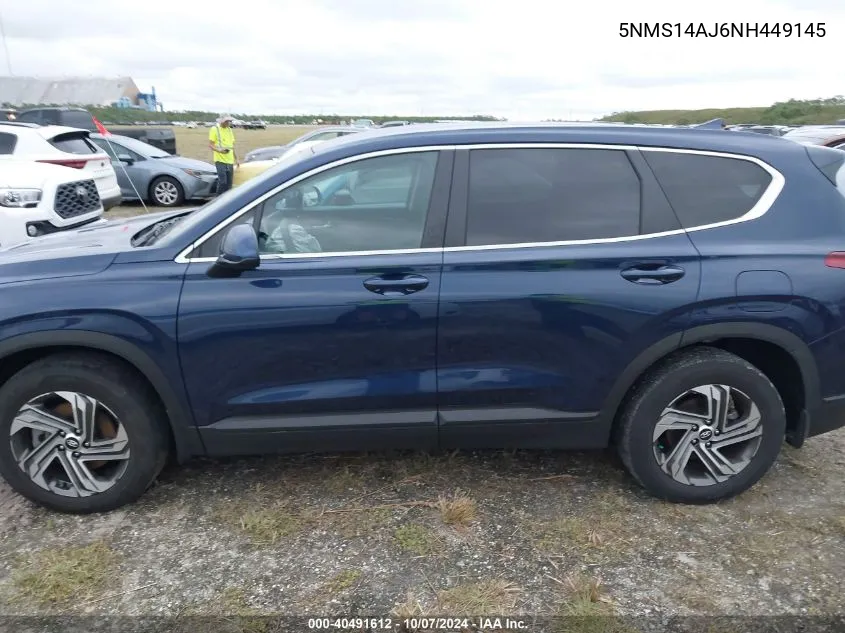 5NMS14AJ6NH449145 2022 Hyundai Santa Fe Se