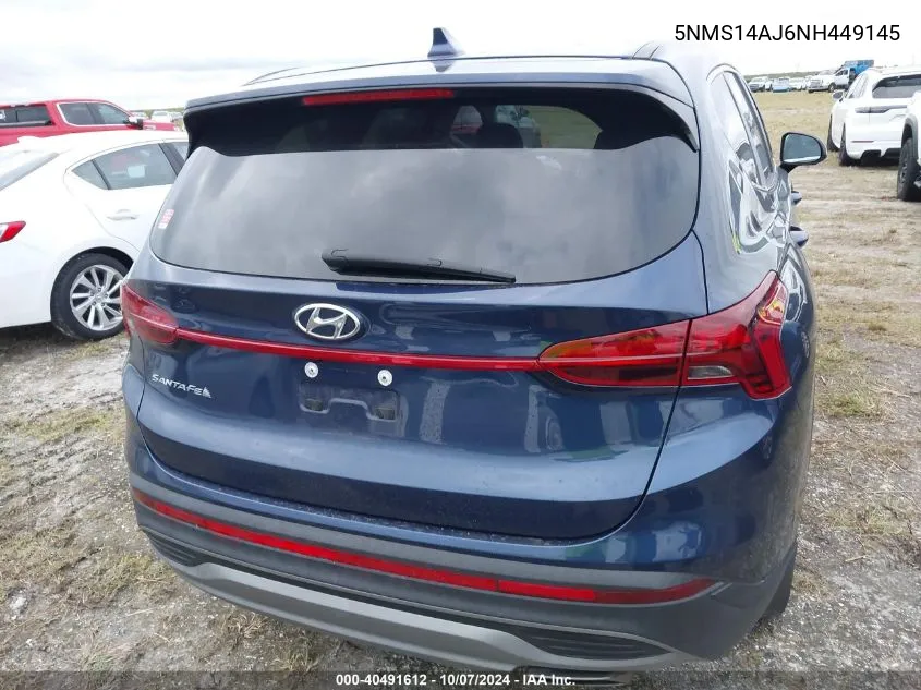 5NMS14AJ6NH449145 2022 Hyundai Santa Fe Se