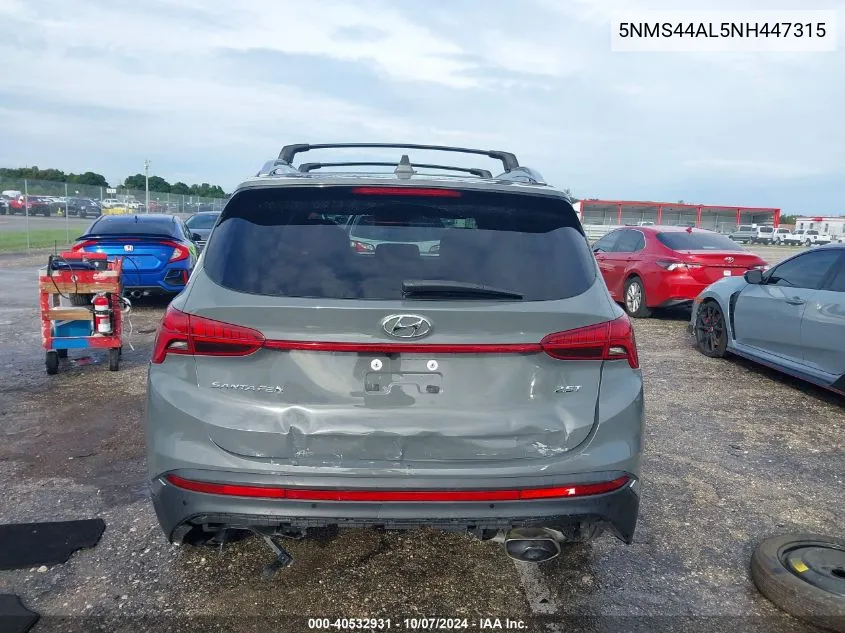 2022 Hyundai Santa Fe Limited VIN: 5NMS44AL5NH447315 Lot: 40532931