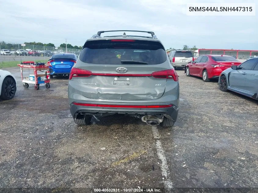 2022 Hyundai Santa Fe Limited VIN: 5NMS44AL5NH447315 Lot: 40532931