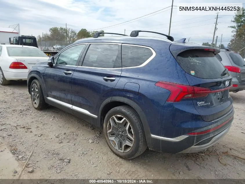 2022 Hyundai Santa Fe Limited VIN: 5NMS44ALXNH445253 Lot: 40540963