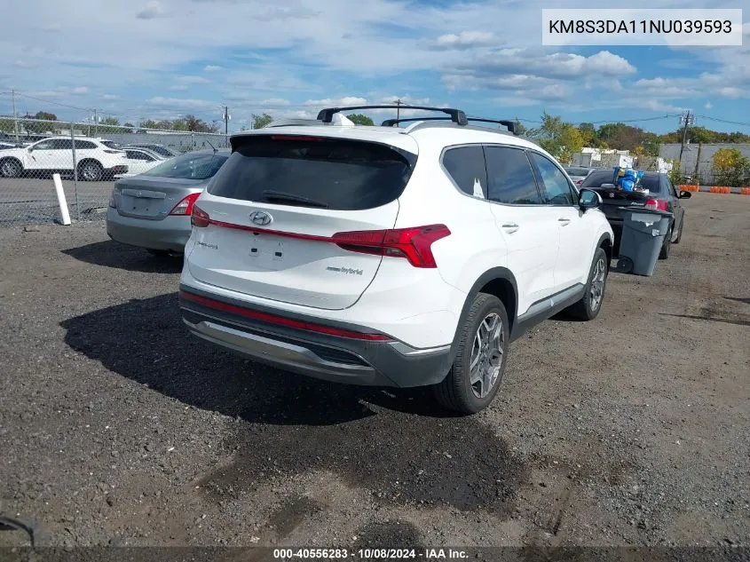 KM8S3DA11NU039593 2022 Hyundai Santa Fe Hybrid Sel Premium