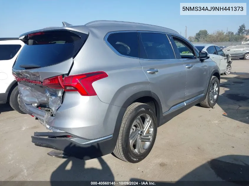 2022 Hyundai Santa Fe Sel VIN: 5NMS34AJ9NH441373 Lot: 40560145