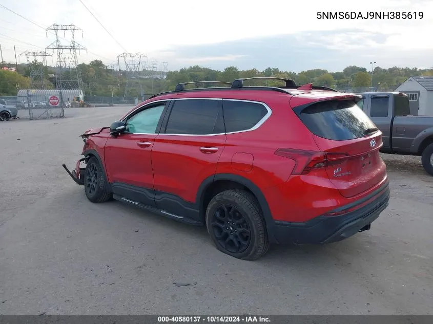 2022 Hyundai Santa Fe Xrt VIN: 5NMS6DAJ9NH385619 Lot: 40580137