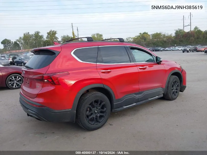 2022 Hyundai Santa Fe Xrt VIN: 5NMS6DAJ9NH385619 Lot: 40580137