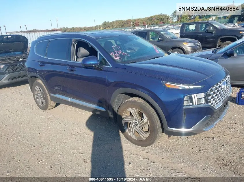 2022 Hyundai Santa Fe Sel VIN: 5NMS2DAJ3NH440884 Lot: 40611595