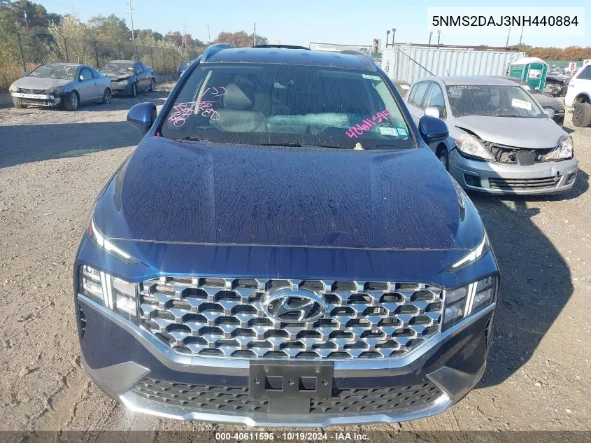 2022 Hyundai Santa Fe Sel VIN: 5NMS2DAJ3NH440884 Lot: 40611595