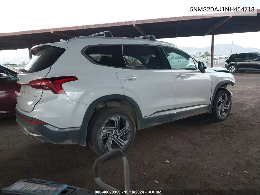 2022 Hyundai Santa Fe Sel VIN: 5NMS2DAJ1NH454718 Lot: 40629959