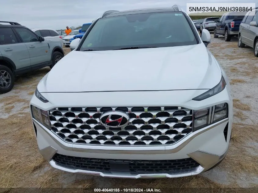 2022 Hyundai Santa Fe Sel VIN: 5NMS34AJ9NH398864 Lot: 40640185