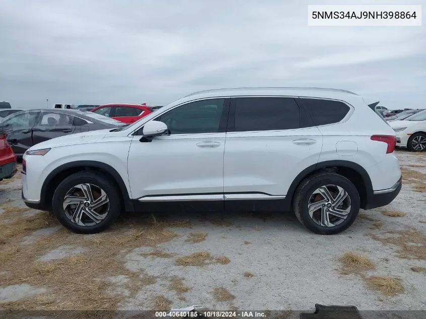 2022 Hyundai Santa Fe Sel VIN: 5NMS34AJ9NH398864 Lot: 40640185