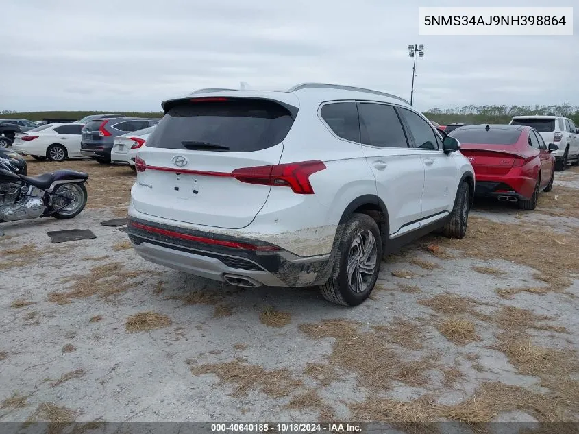 2022 Hyundai Santa Fe Sel VIN: 5NMS34AJ9NH398864 Lot: 40640185