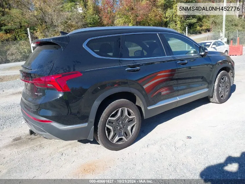 2022 Hyundai Santa Fe Limited VIN: 5NMS4DAL0NH452776 Lot: 40661627