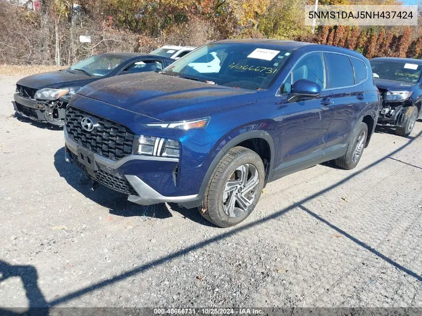 2022 Hyundai Santa Fe Se VIN: 5NMS1DAJ5NH437424 Lot: 40666731