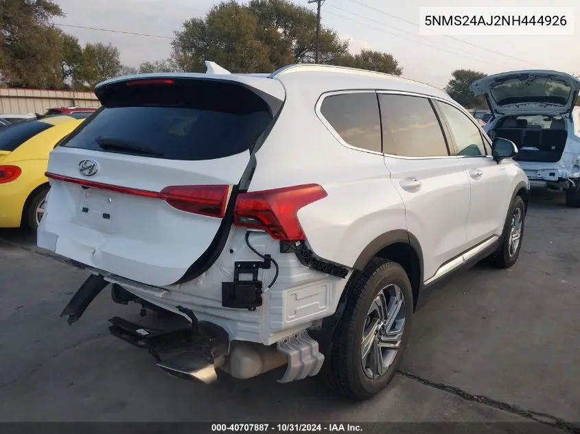 2022 Hyundai Santa Fe Sel VIN: 5NMS24AJ2NH444926 Lot: 40707887