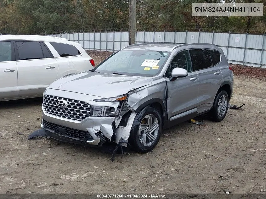 2022 Hyundai Santa Fe Sel VIN: 5NMS24AJ4NH411104 Lot: 40771260