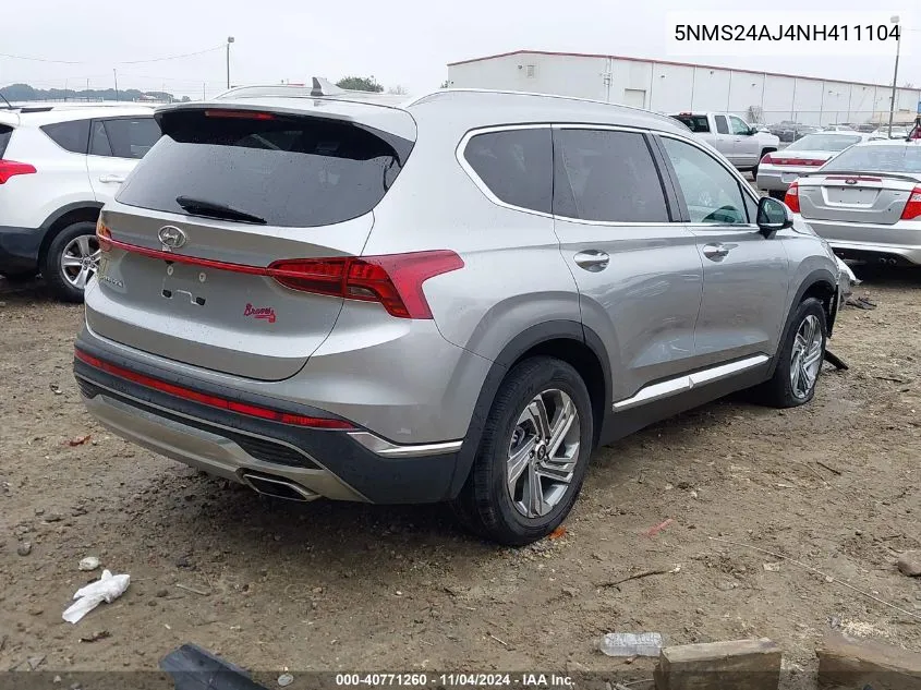 2022 Hyundai Santa Fe Sel VIN: 5NMS24AJ4NH411104 Lot: 40771260