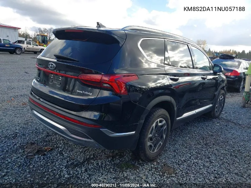 2022 Hyundai Santa Fe Hybrid Blue VIN: KM8S2DA11NU057188 Lot: 40790213